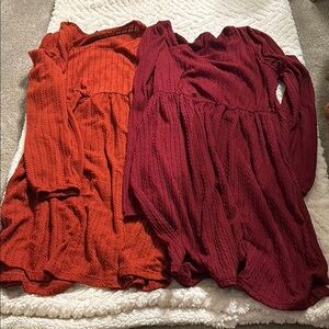 Red and Orange Knit Dresses